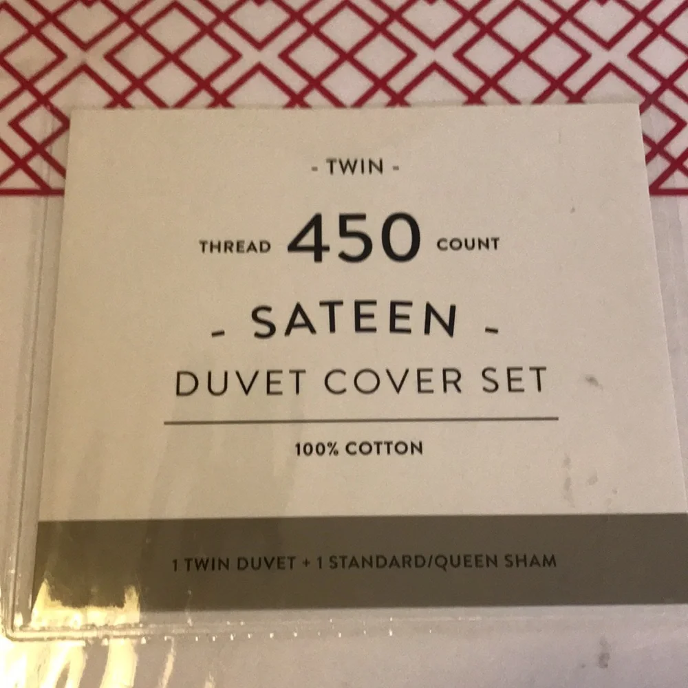 Sateen Duvet Cover Set- twin size - 100% Cotton